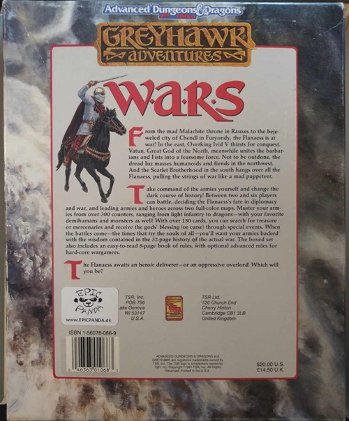 Advanced Dungeons & Dragons 2nd Edition - Greyhawk - Wars - Boxed Set (C Grade) (Genbrug)